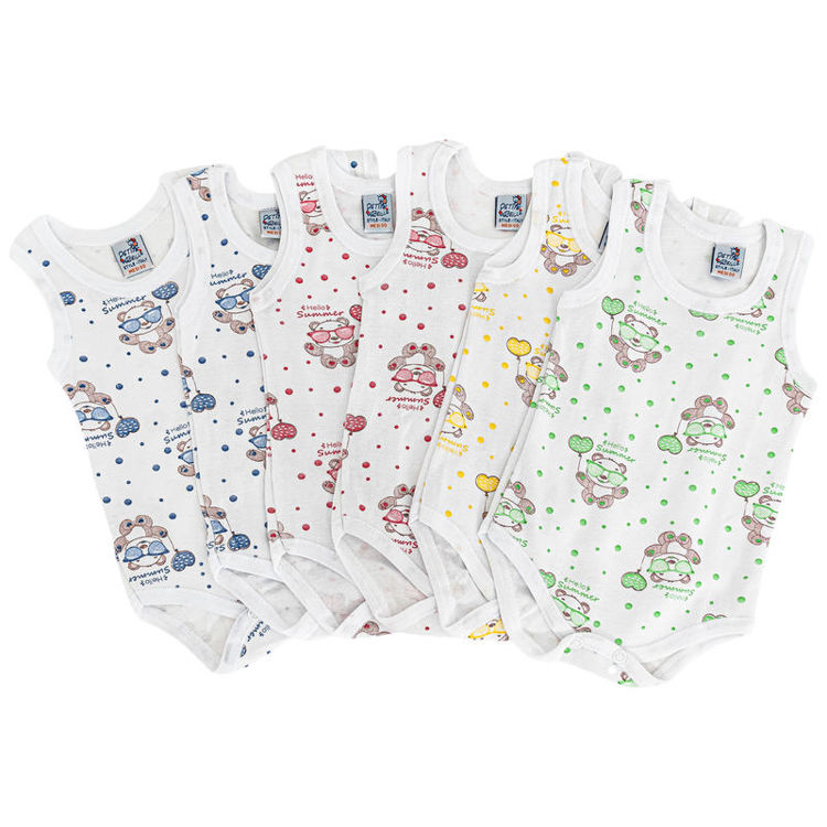 Picture of 226- PRINTED BEAR BODYSUIT/GROW SLEEVELESS/SHORT SLEEVE